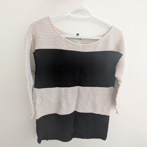 Dynamite Striped Black and Cream Sweater